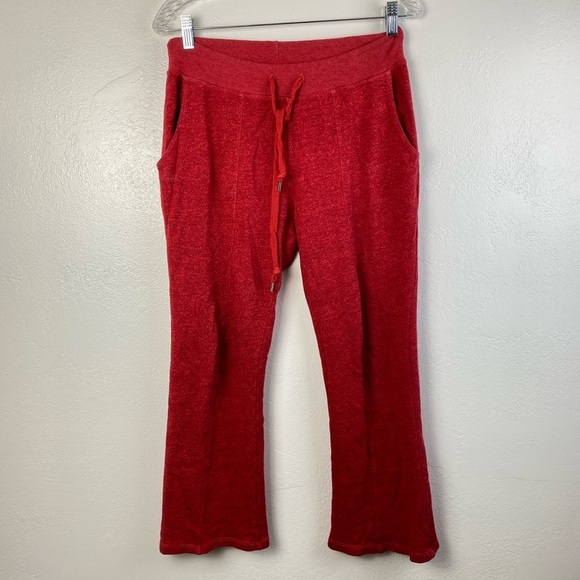 SUNDRY lounge Pull on Crop Orange Red Pockets Pants elastic Waist Women’s 0 - Picture 1 of 14